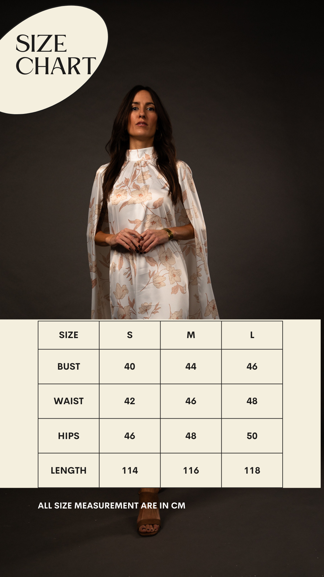 Cape Evening Dress - White Floral