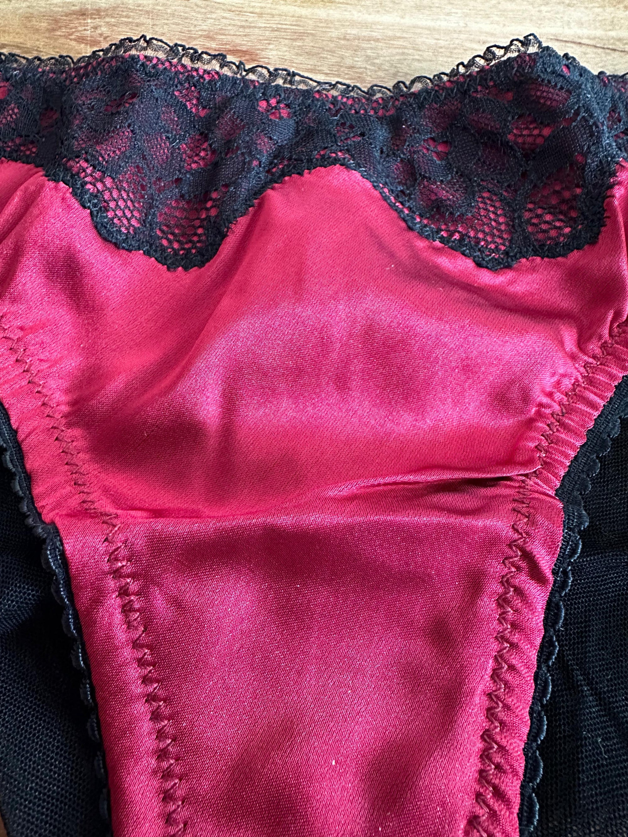 Luxurious Satin Lingerie - Red