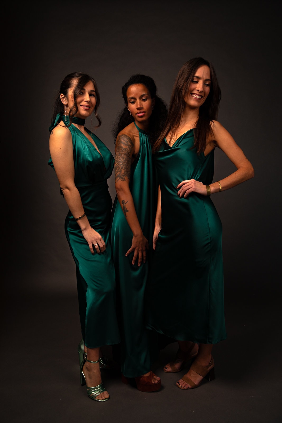 Bridesmaid Dresses in three styles  - Emerald Green