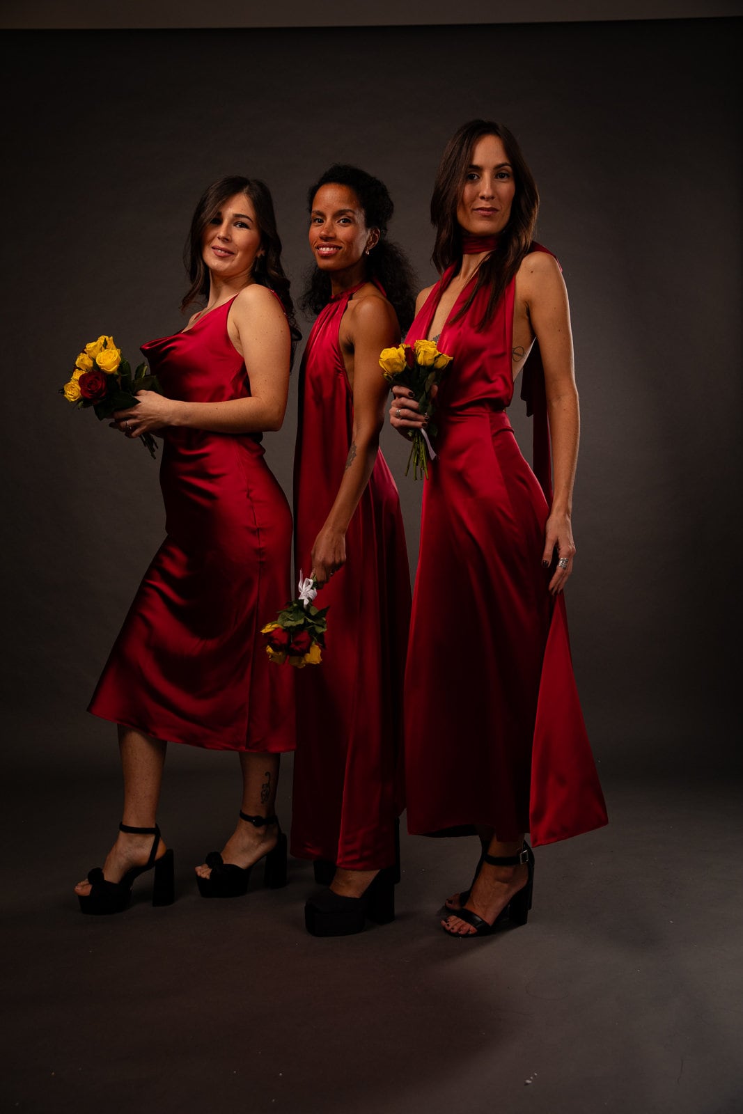 Bridesmaid Dresses in three styles  - Scarlet Red